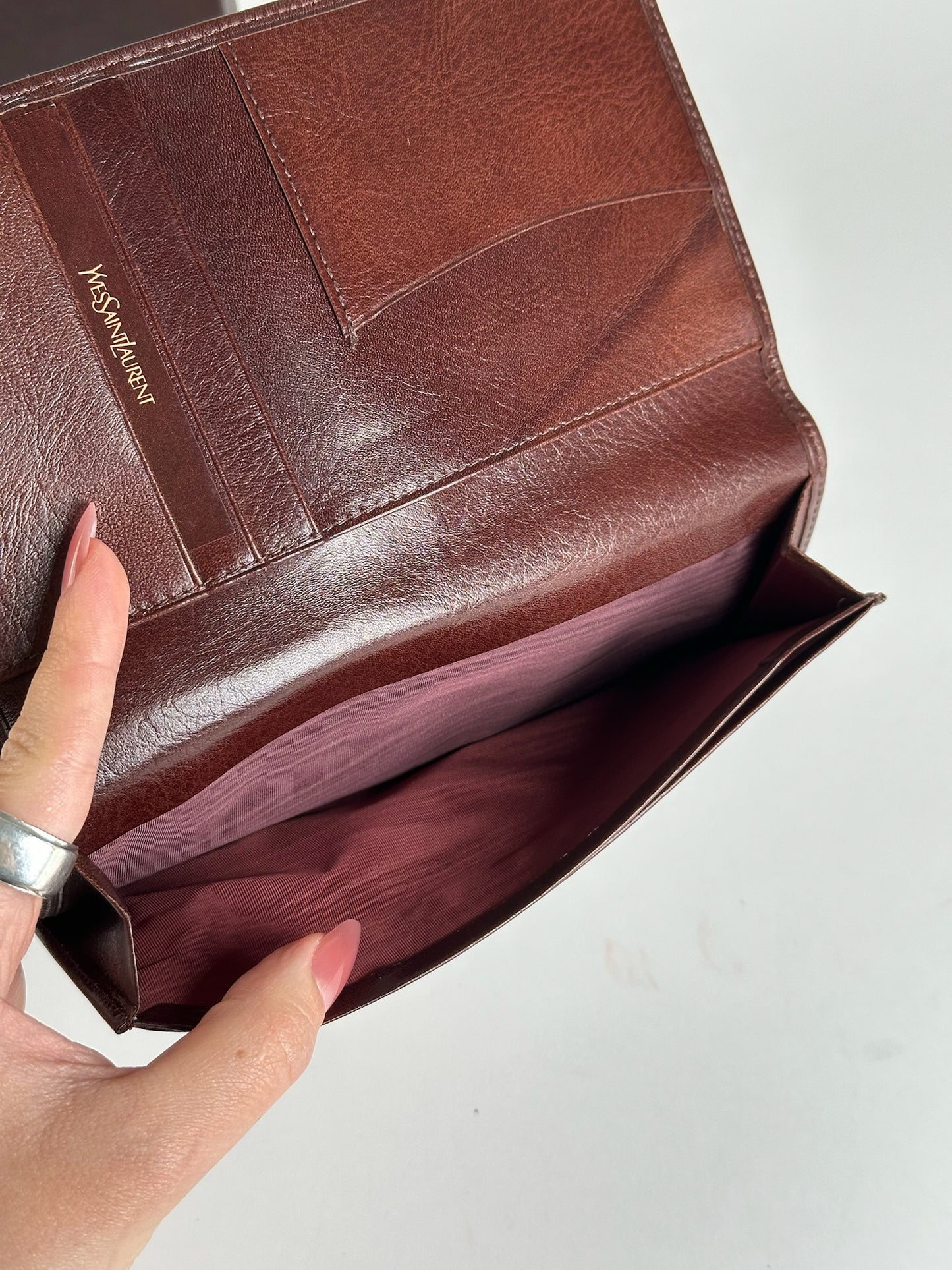 Vintage Yves Saint Laurent leather Card Holder / id Holder