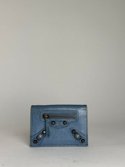 Vintage Balenciaga Leather City Card Holder Blue