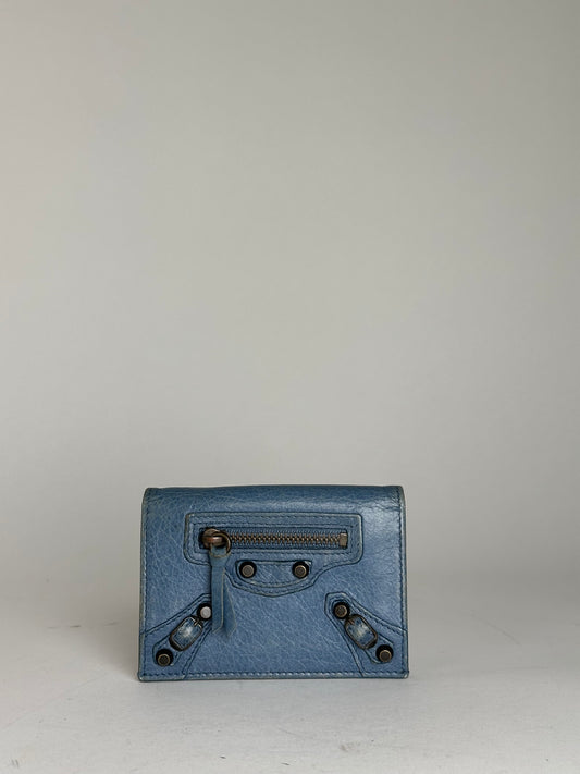 Vintage Balenciaga Leather City Card Holder Blue