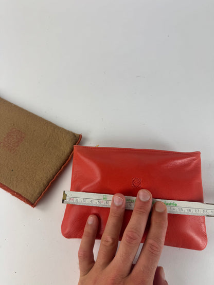 Vintage loewe Madrid Leather cosmetic Pouch red