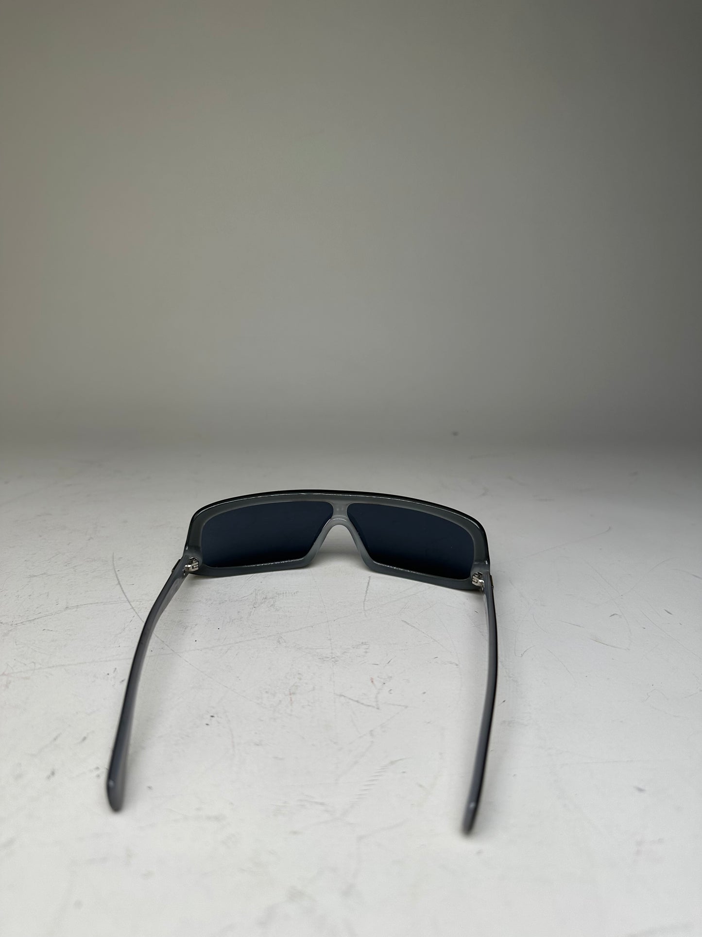Vintage Chanel Logo Temple Sunglasses Black Silver