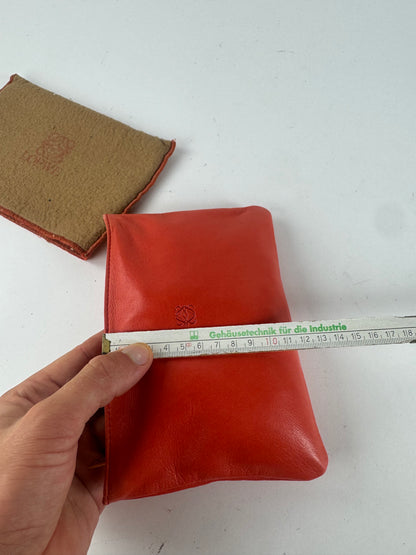 Vintage loewe Madrid Leather cosmetic Pouch red