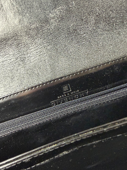 Vintage Givenchy 4G Logo Flap Crossbody Bag Late 1970s Black