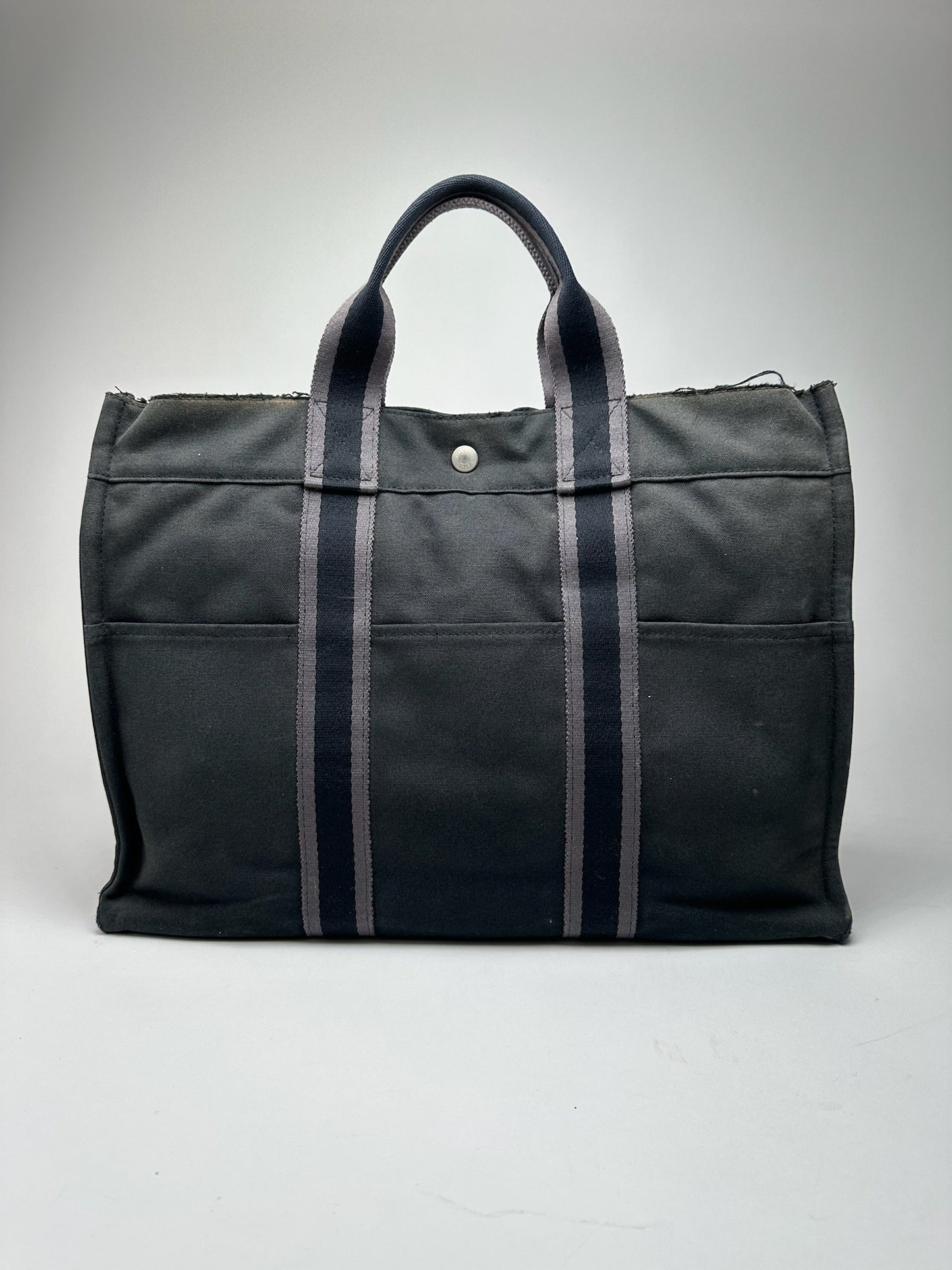 Vintage Hermes Canvas shopper black