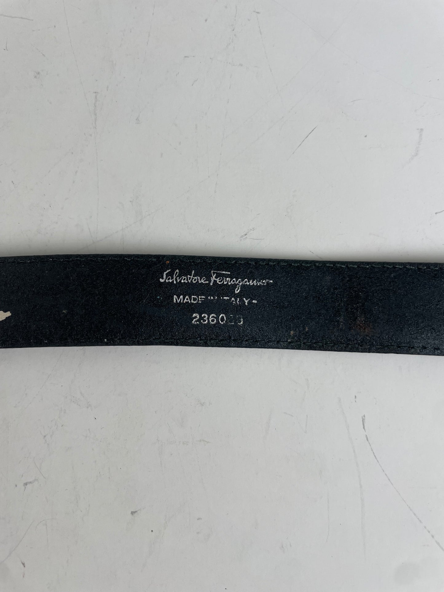 Vintage Ferragamo Leather Belt Black Gold