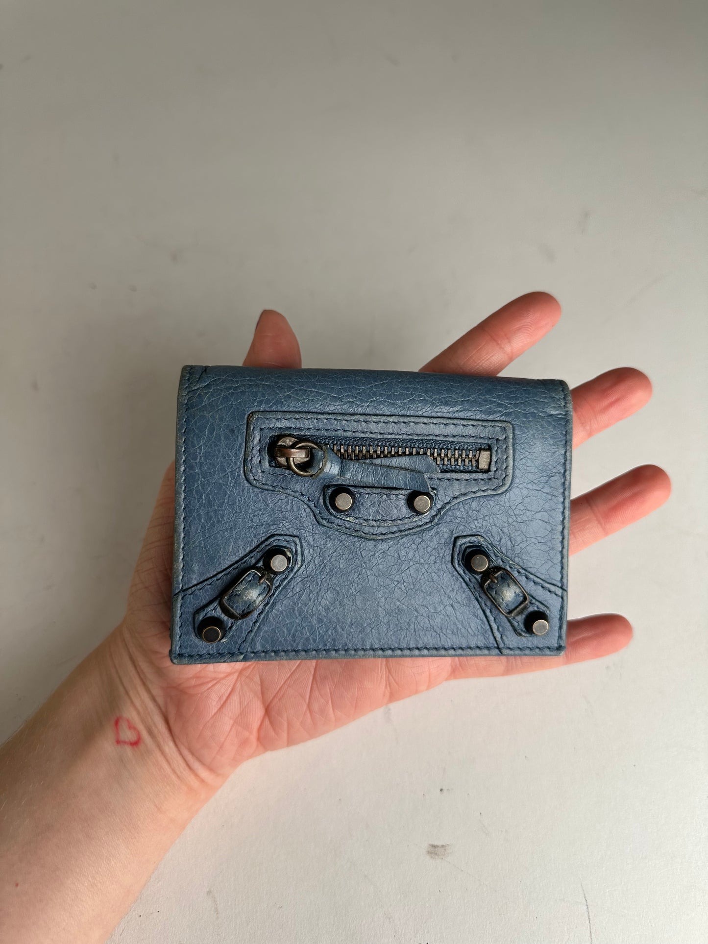 Vintage Balenciaga Leather City Card Holder Blue