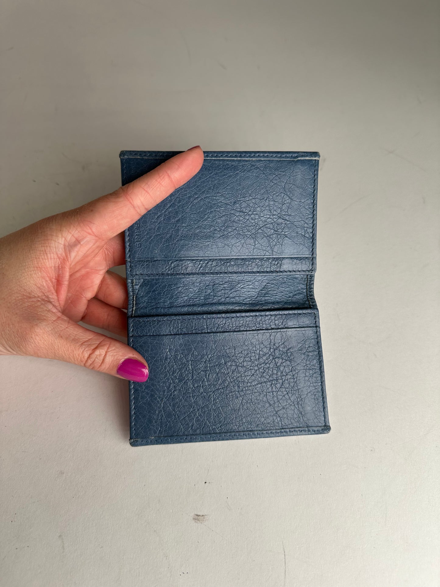Vintage Balenciaga Leather City Card Holder Blue