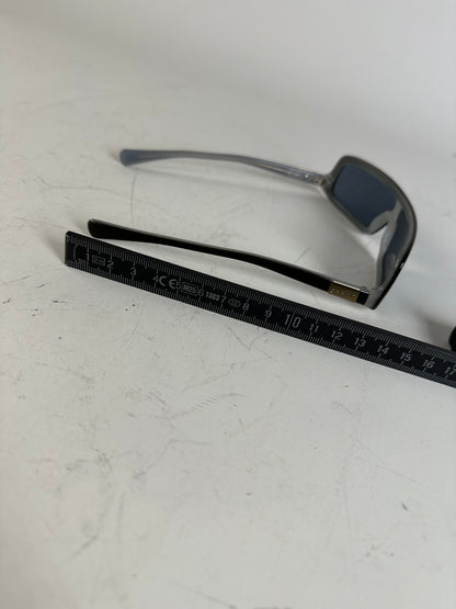 Vintage Chanel Logo Temple Sunglasses Black Silver