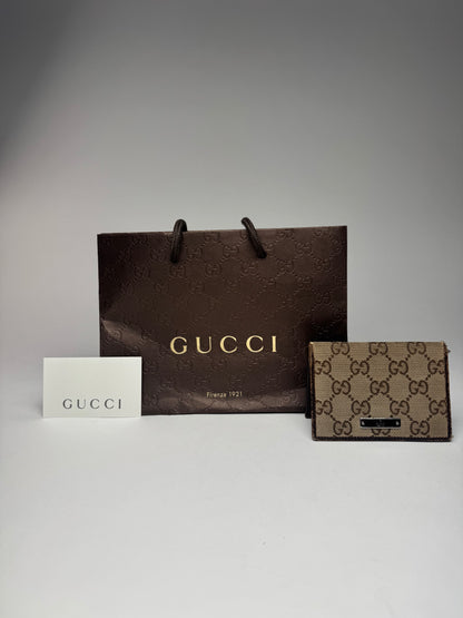 Vintage Gucci Monogram Card holder beige Brown