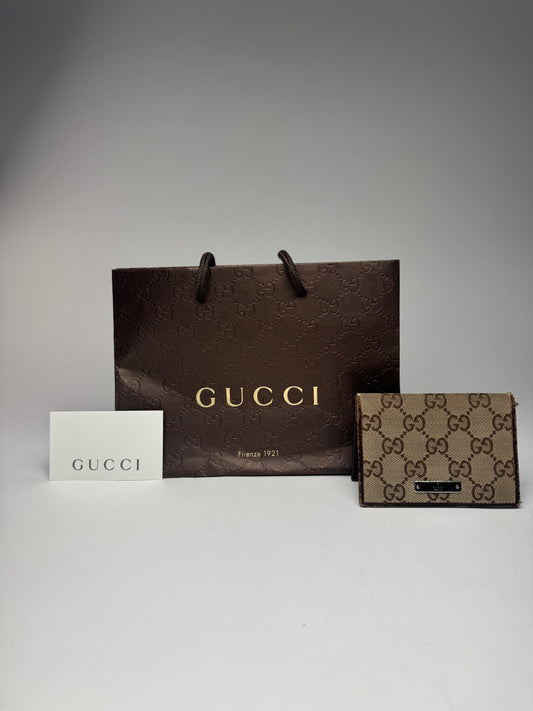 Vintage Gucci Monogram Card holder beige Brown