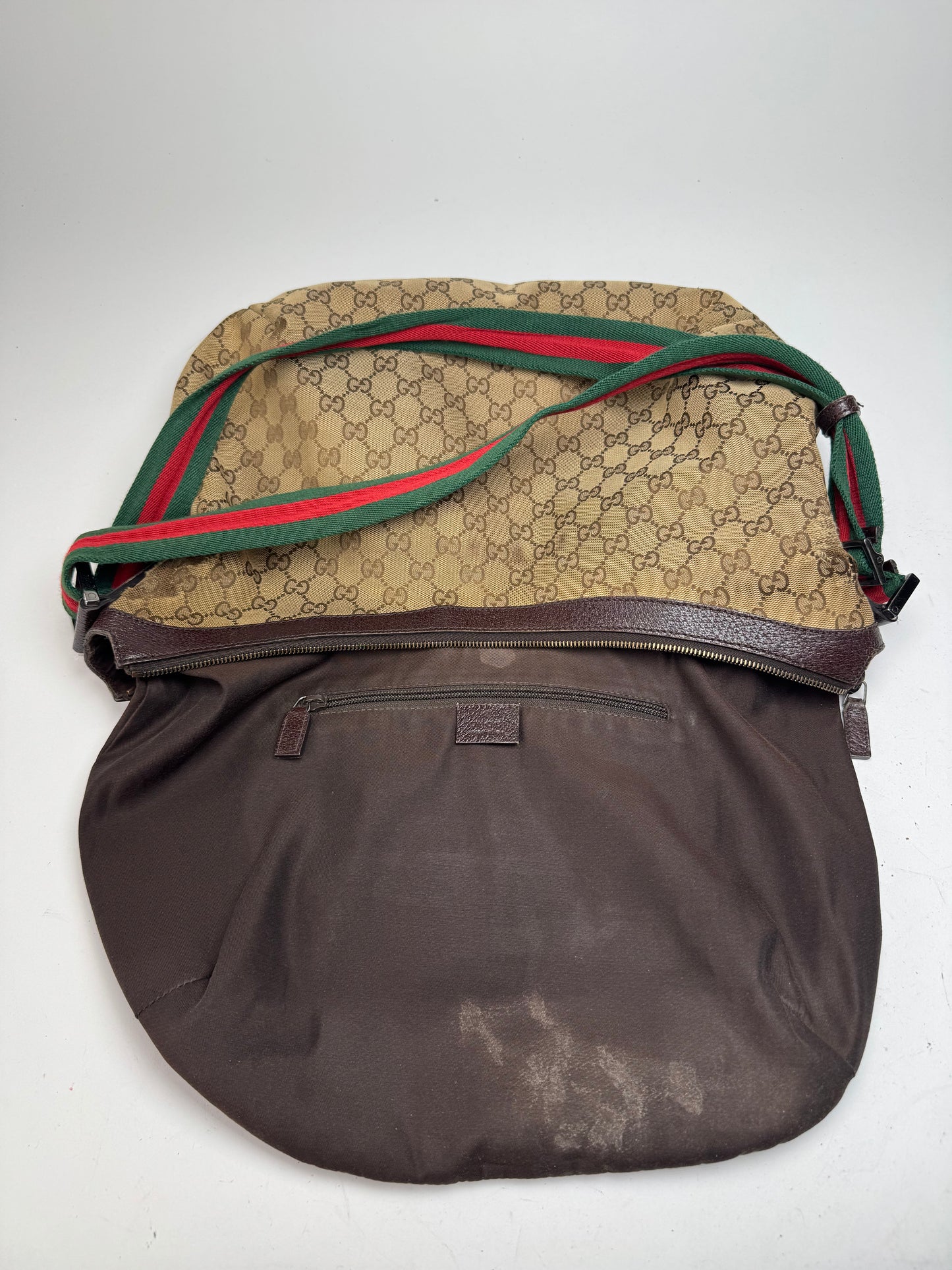 Vintage Gucci Monogram Croissant 2Way Bag beige Brown
