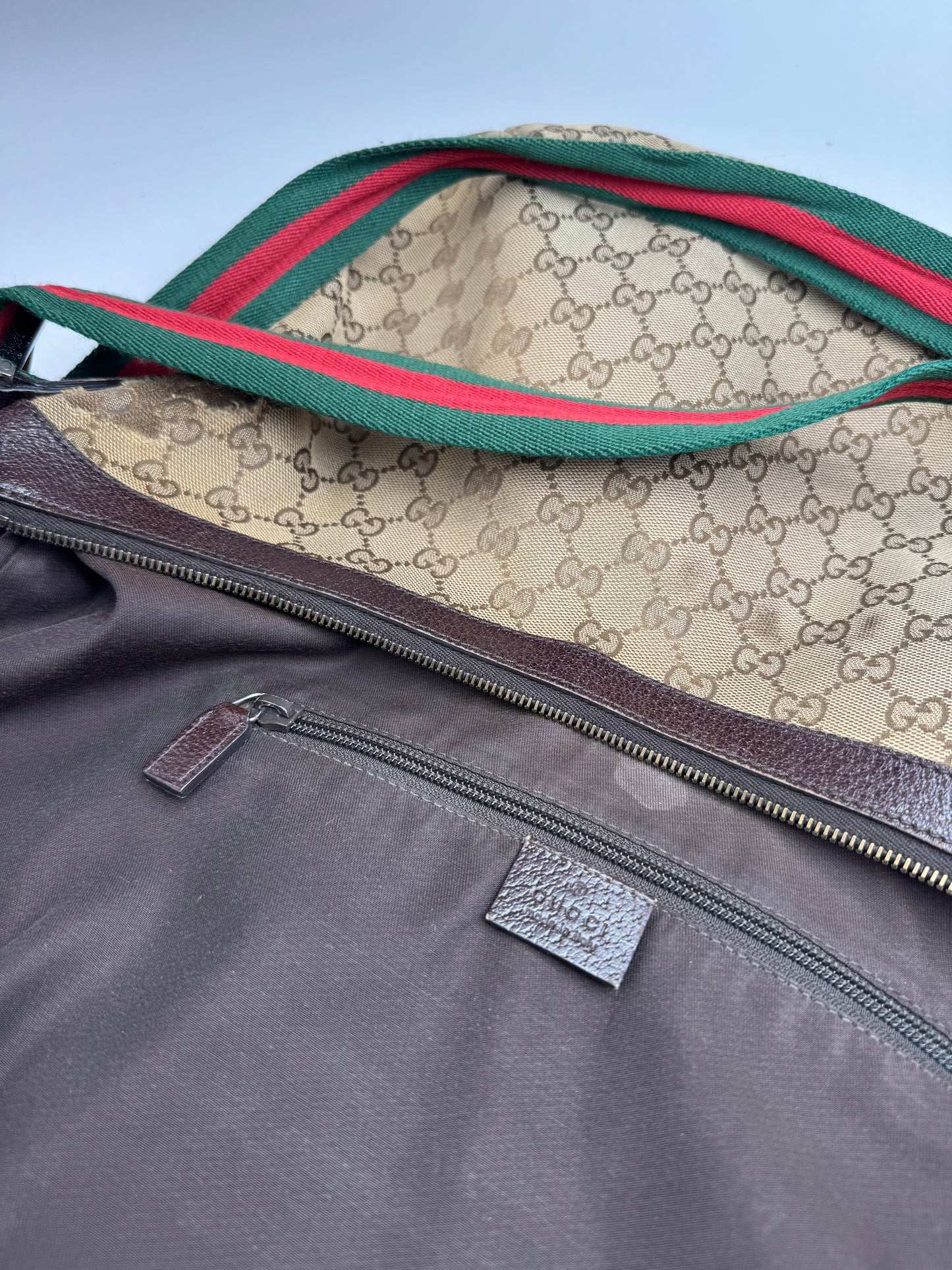 Vintage Gucci Monogram Croissant 2Way Bag beige Brown