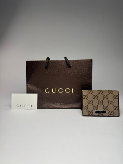 Vintage Gucci Monogram Card holder beige Brown