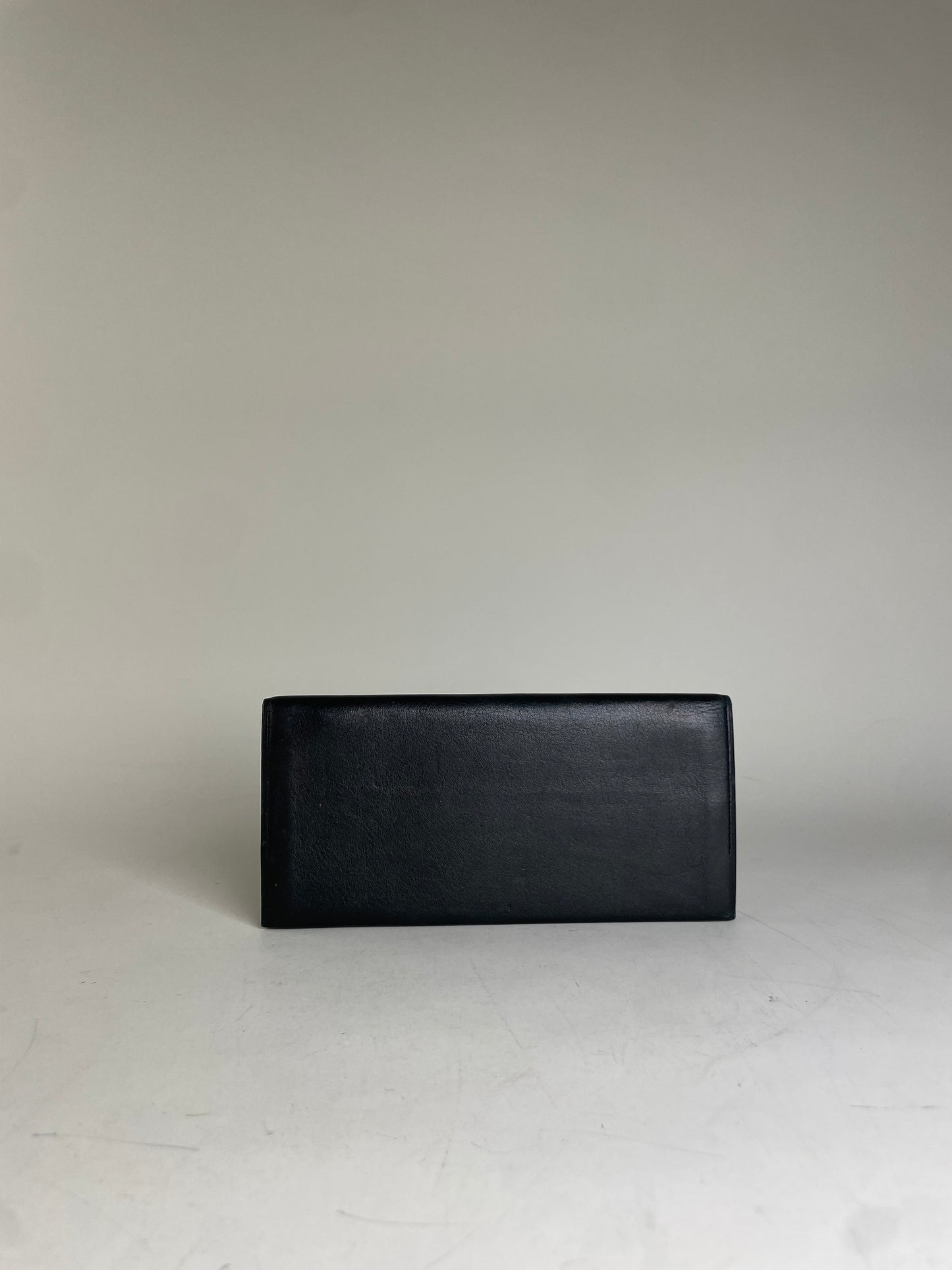 Vintage Yves Saint Laurent Leather Wallet Black Gold