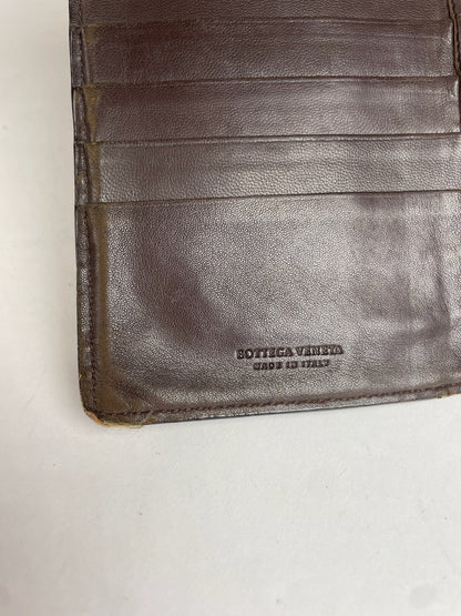 Vintage Bottega Veneta Intrecciato Leather Wallet Brown