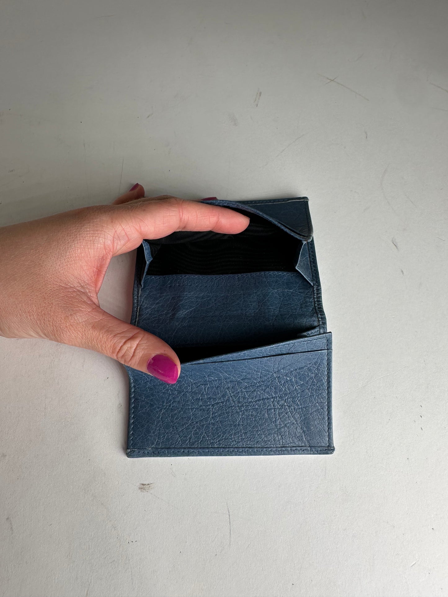 Vintage Balenciaga Leather City Card Holder Blue