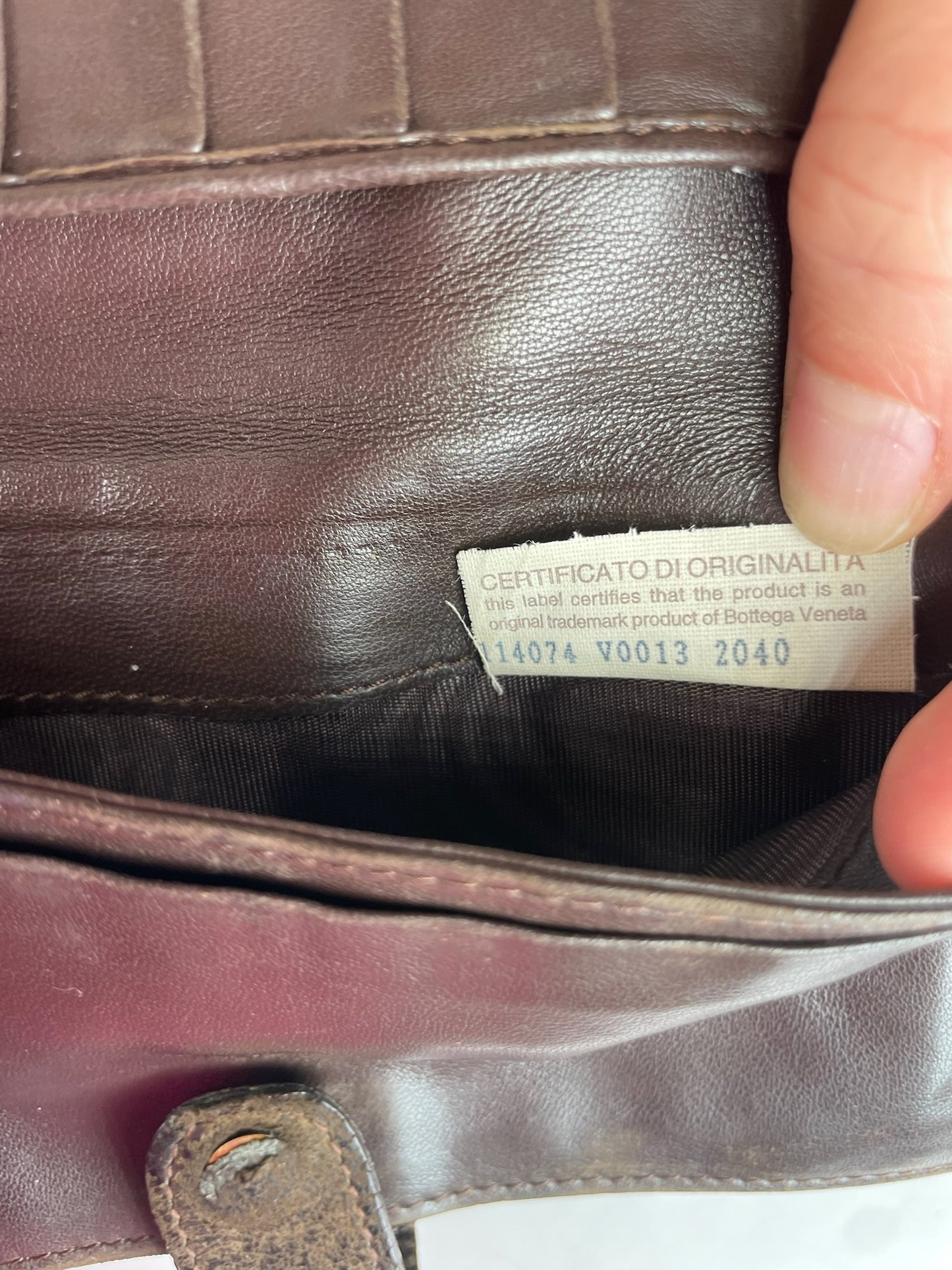 Vintage Bottega Veneta Intrecciato Leather Wallet Brown