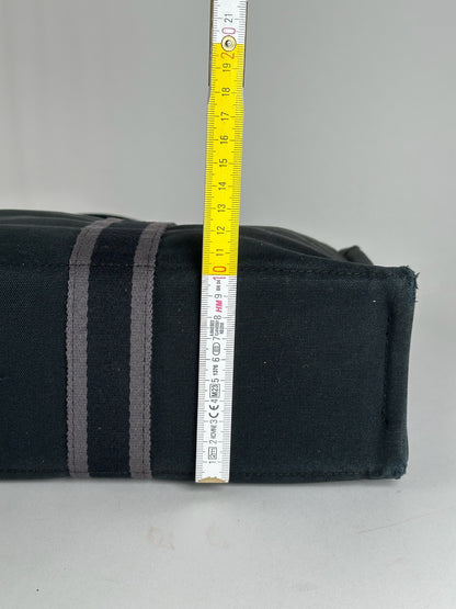 Vintage Hermes Canvas shopper black