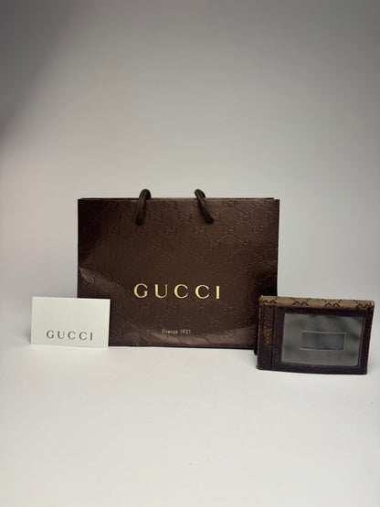 Vintage Gucci Monogram Card holder beige Brown