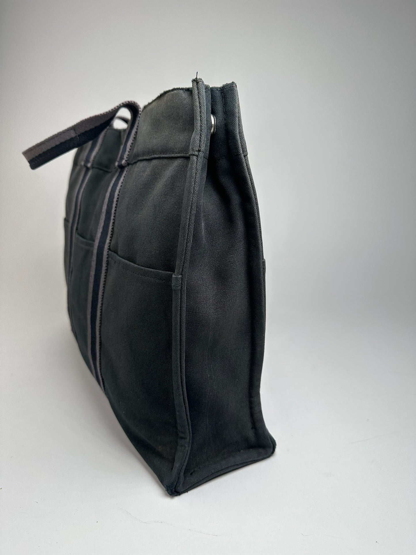 Vintage Hermes Canvas shopper black