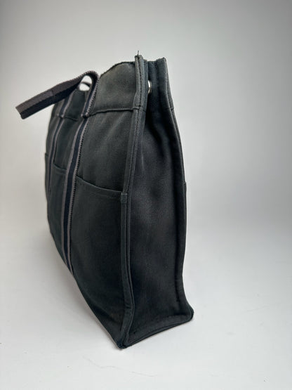 Vintage Hermes Canvas shopper black