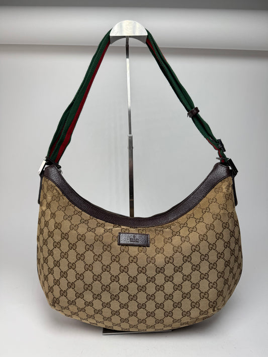 Vintage Gucci Monogram Croissant 2Way Bag beige Brown