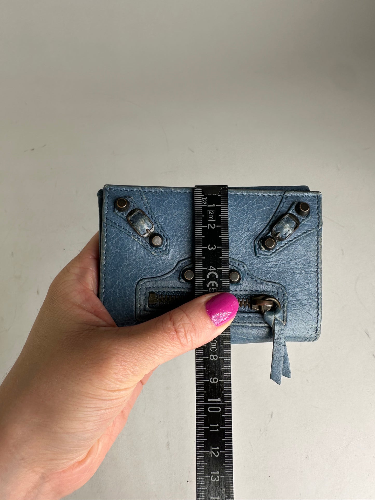 Vintage Balenciaga Leather City Card Holder Blue