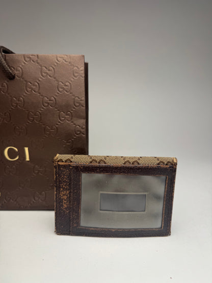 Vintage Gucci Monogram Card holder beige Brown