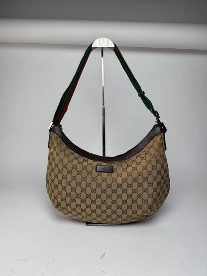 Vintage Gucci Monogram Croissant 2Way Bag beige Brown