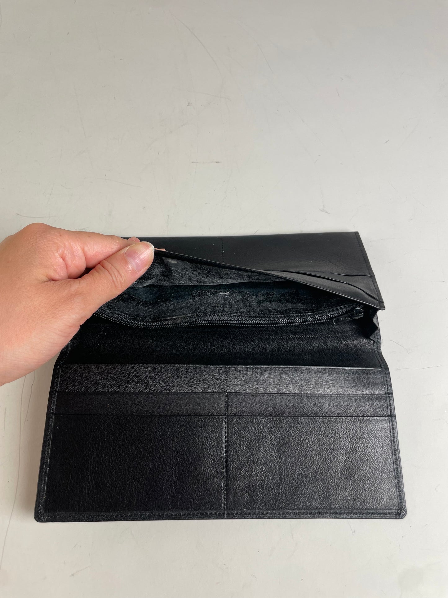 Vintage Yves Saint Laurent Leather Wallet Black Gold