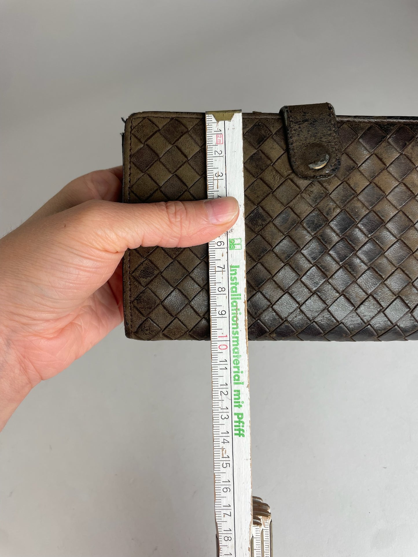 Vintage Bottega Veneta Intrecciato Leather Wallet Brown