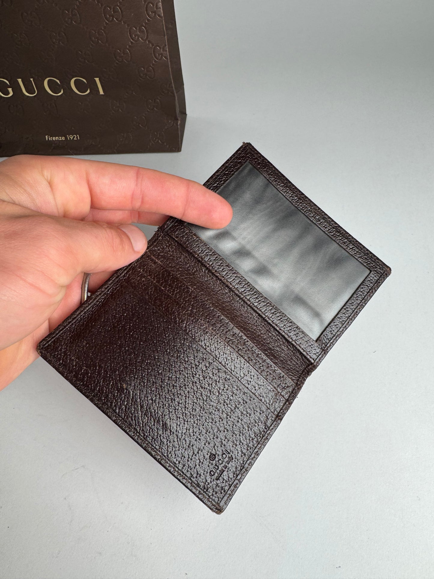 Vintage Gucci Monogram Card holder beige Brown