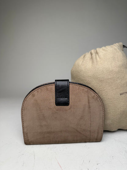 Vintage Bottega Veneta Polyester Card Holder Beige Black
