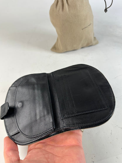 Vintage Bottega Veneta Polyester Card Holder Beige Black