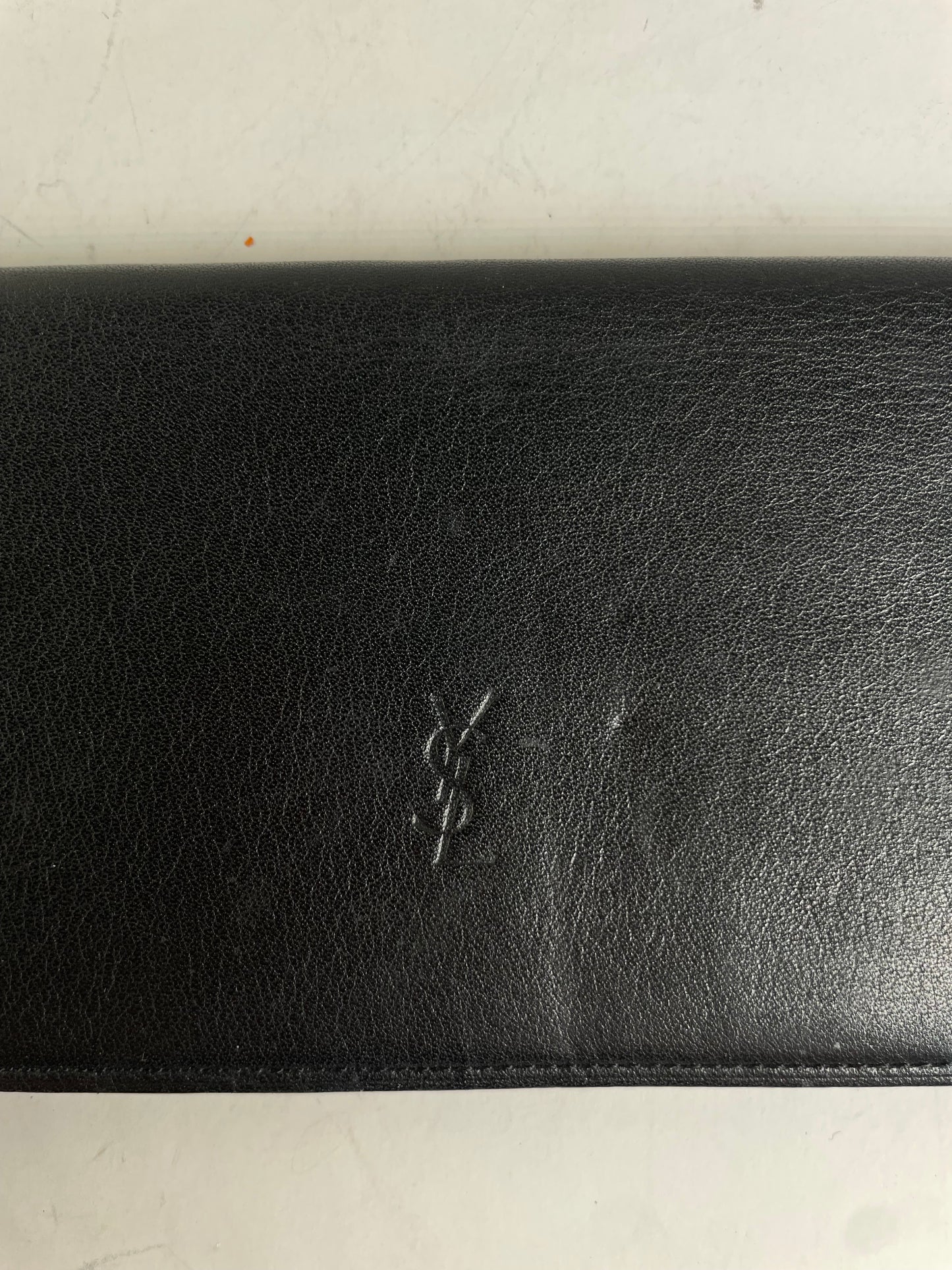 Vintage Yves Saint Laurent Leather Wallet Black Gold