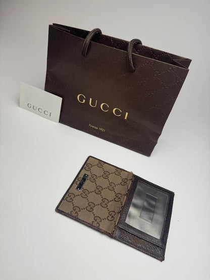 Vintage Gucci Monogram Card holder beige Brown