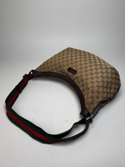 Vintage Gucci Monogram Croissant 2Way Bag beige Brown
