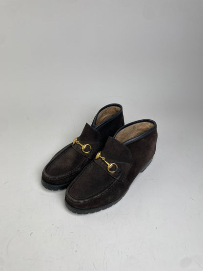 Vintage Gucci Suede Horsebit Loafers Dark Brown EU37.5