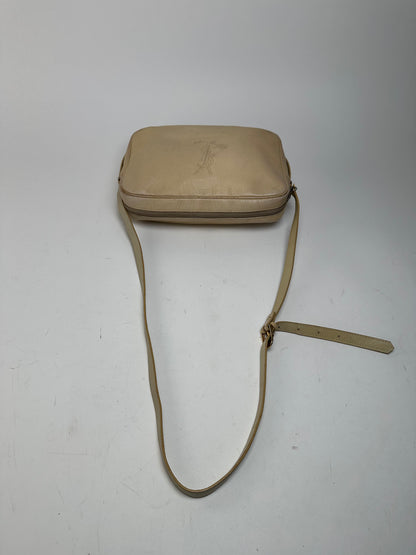 Vintage Yves Saint Laurent Leather Shoulder Bag Beige