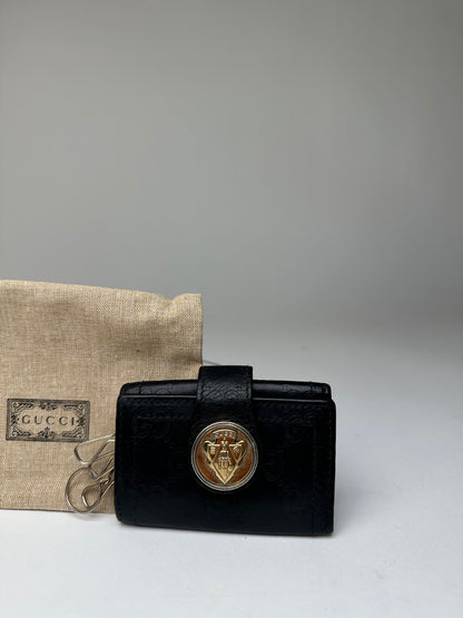 Vintage Gucci Guccissima Leather Key Holder Black