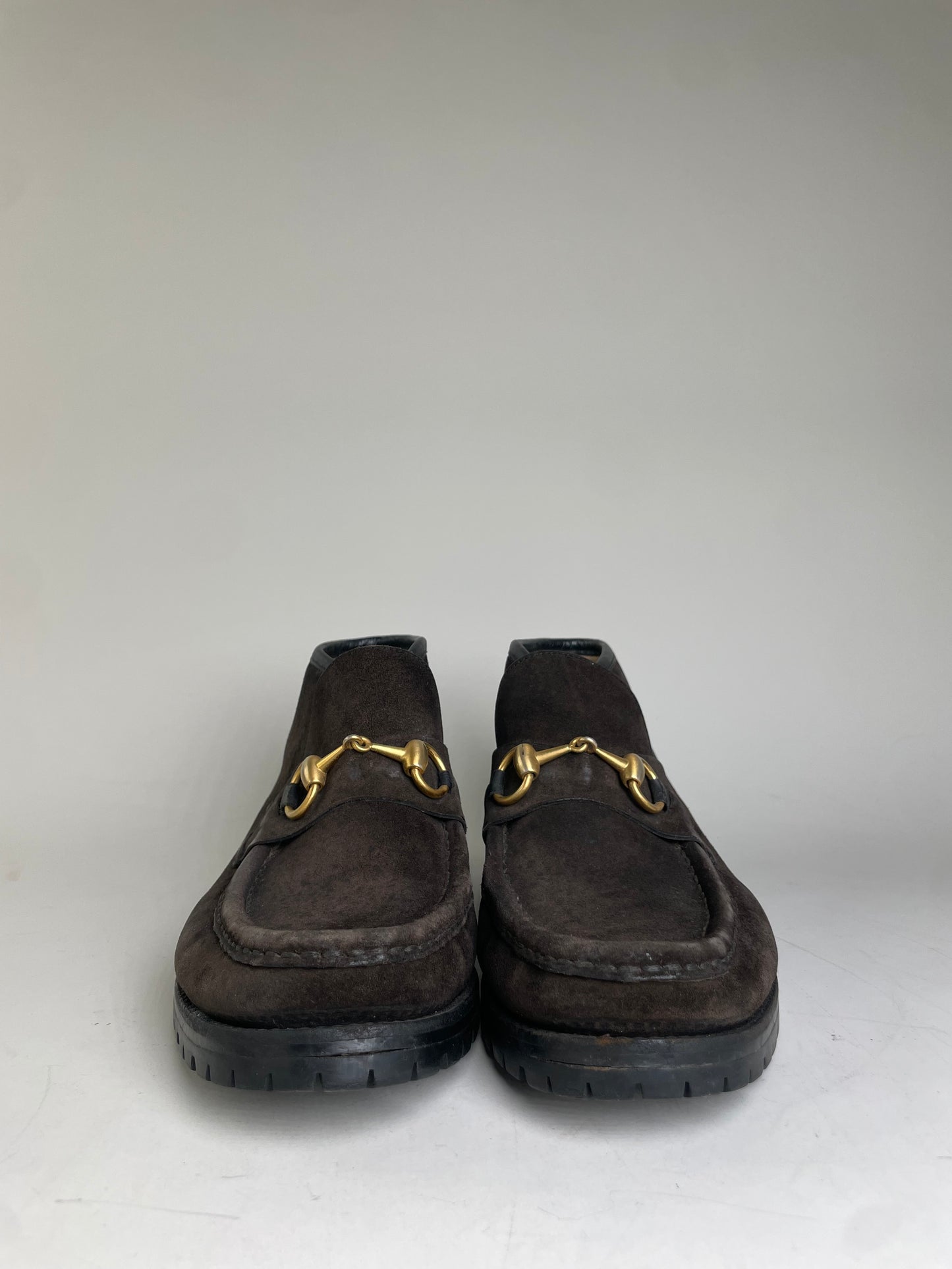 Vintage Gucci Suede Horsebit Loafers Dark Brown EU37.5