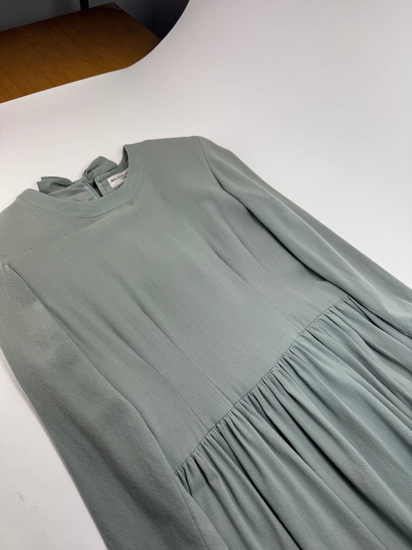 Vintage Balenciaga Silk Dress Turquoise L