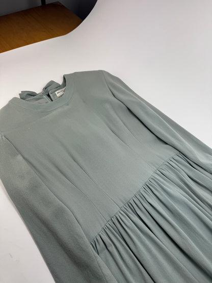 Vintage Balenciaga Silk Dress Turquoise L
