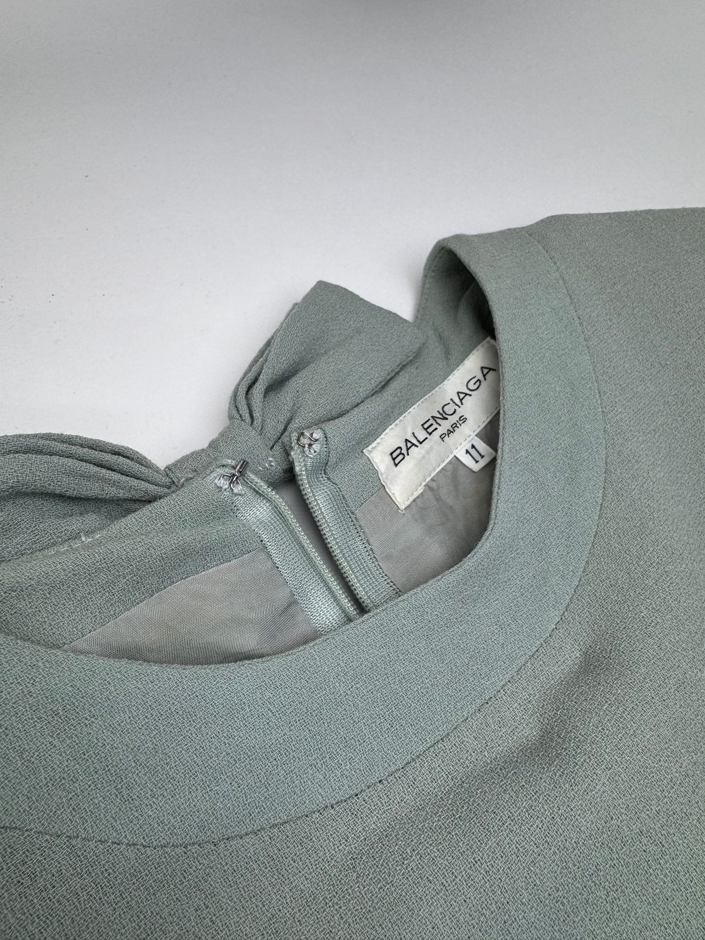 Vintage Balenciaga Silk Dress Turquoise L