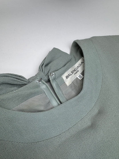 Vintage Balenciaga Silk Dress Turquoise L