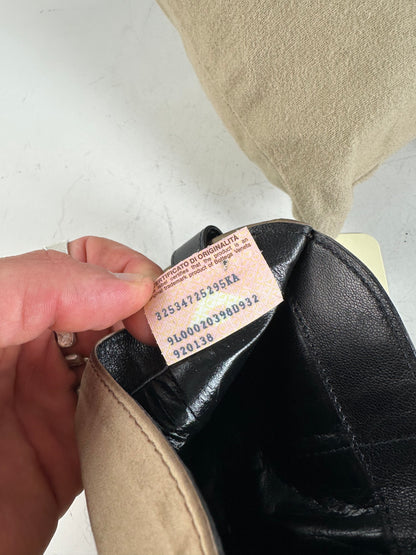 Vintage Bottega Veneta Polyester Card Holder Beige Black