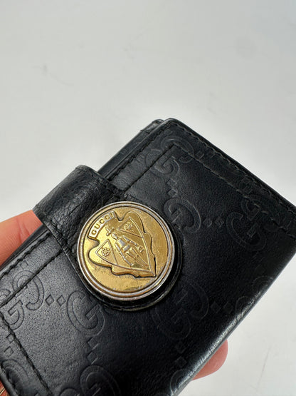 Vintage Gucci Guccissima Leather Key Holder Black
