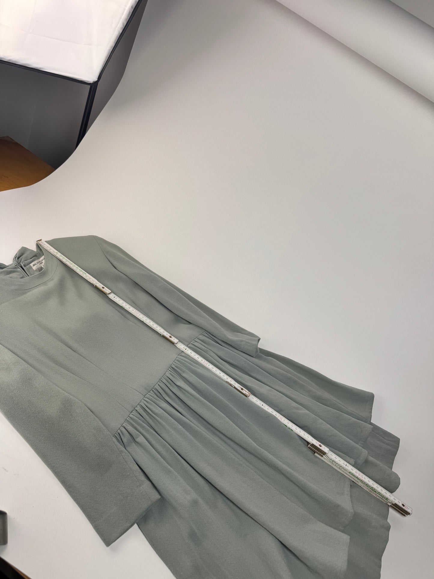 Vintage Balenciaga Silk Dress Turquoise L