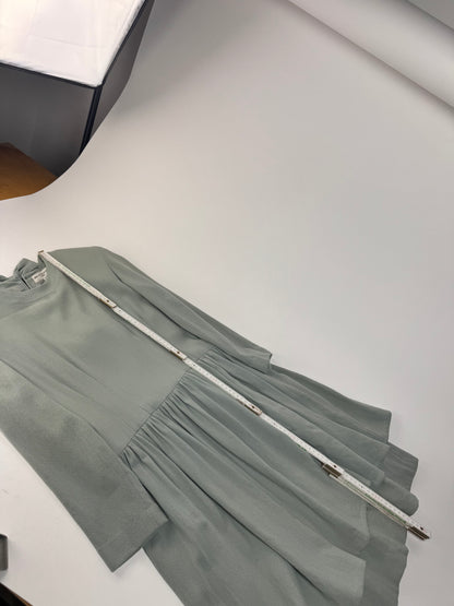 Vintage Balenciaga Silk Dress Turquoise L