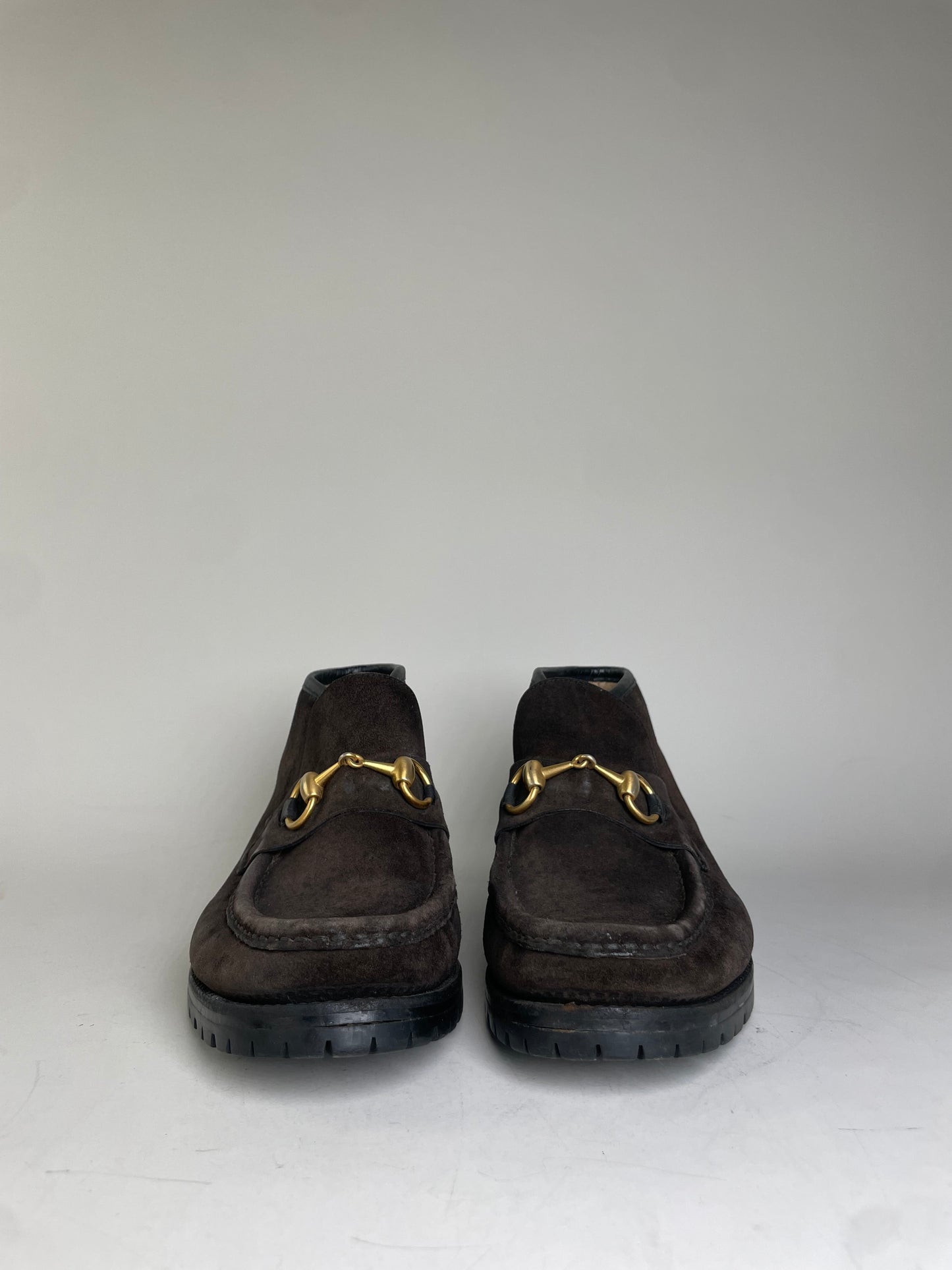 Vintage Gucci Suede Horsebit Loafers Dark Brown EU37.5